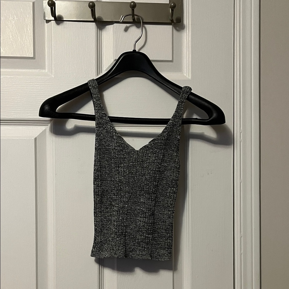 Forever 21 Charcoal Heather Knit Crop Top